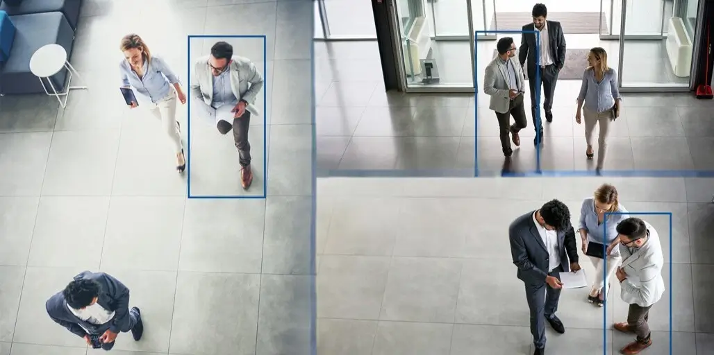 AI-powered video analytics showcasing detection zones