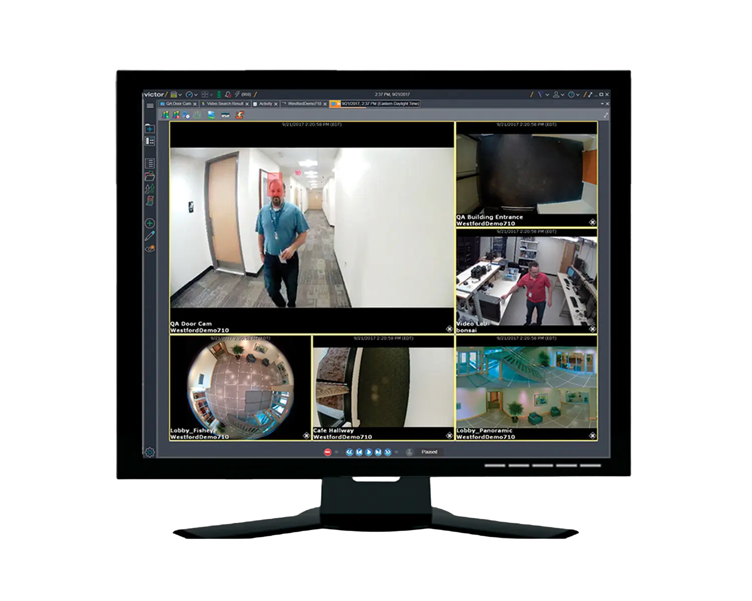 Facial biometrics system identifying individuals in a crowd
