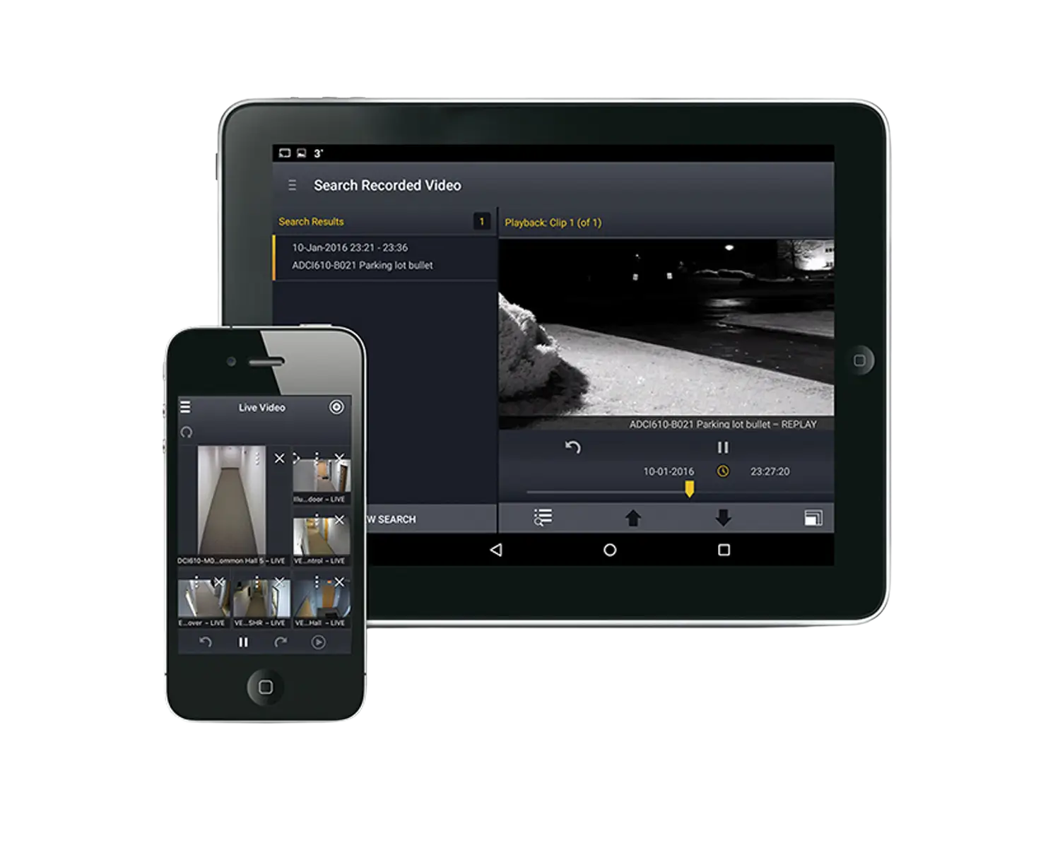 Victor Go Mobile App interface on phone and tablet