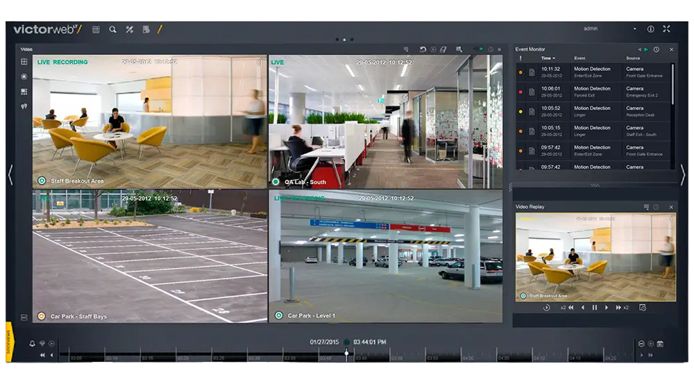 Victor Web Interface showcasing live video feeds