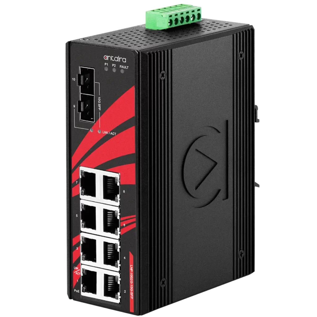Antaira LNP-1002G 10G SFP Industrial Ethernet Switch