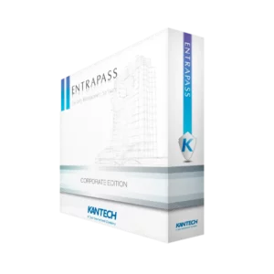 Image of Kantech Entrapass Corporate Edition software box for enterprise security management.