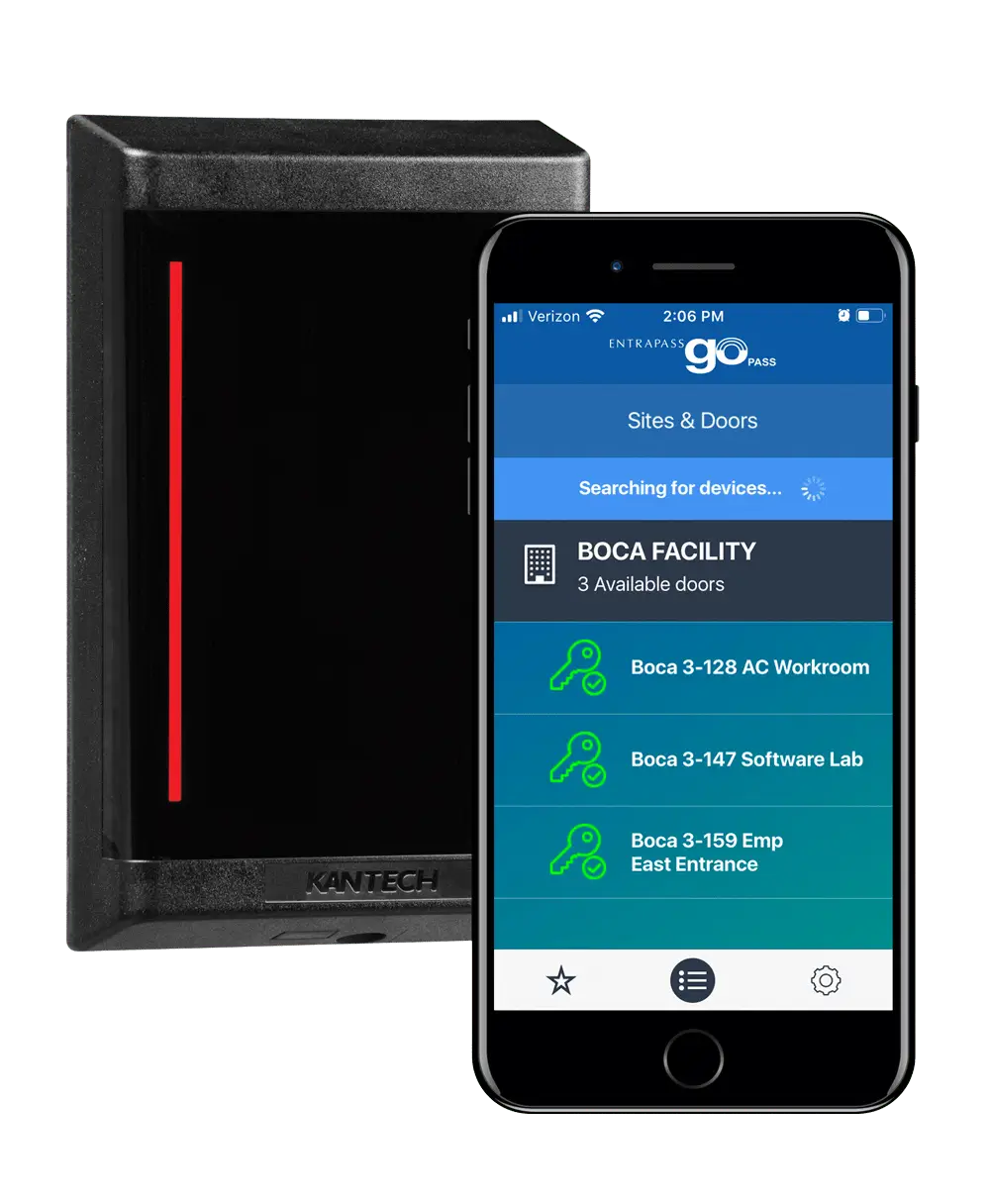 Kantech IoSmart mobile Bluetooth and NFC credential for seamless smartphone-based access.
