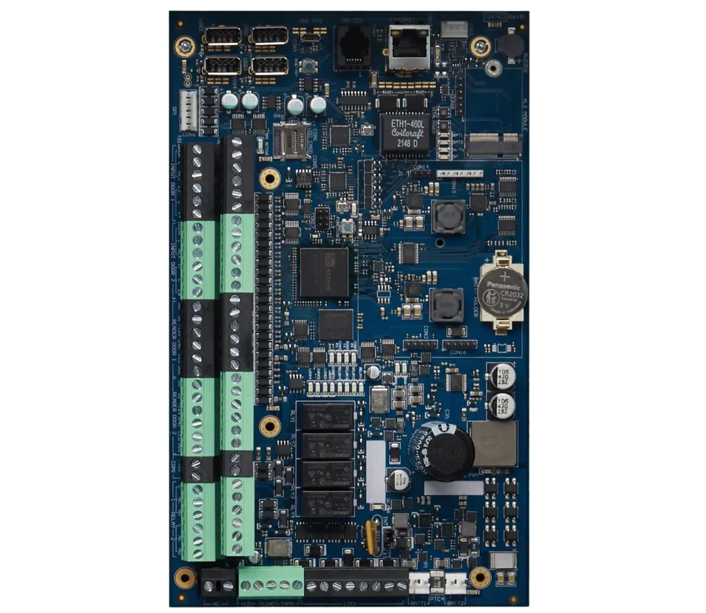 Kantech KT-4 controller PCB providing a detailed view of the components.