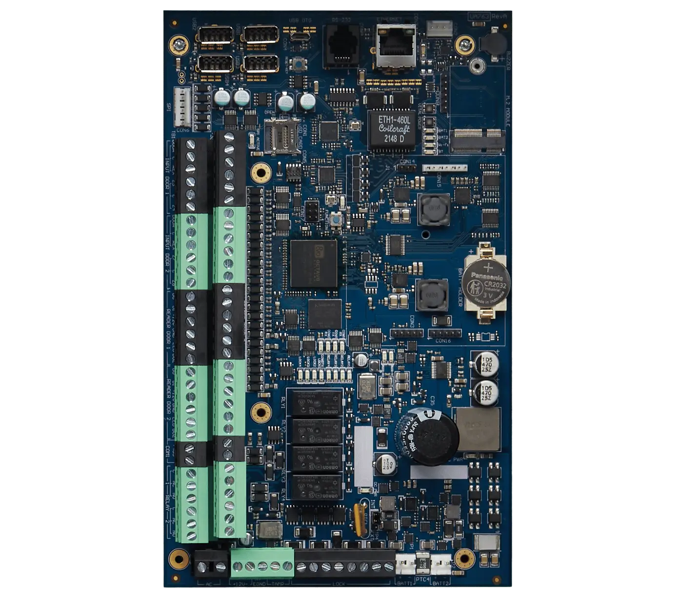 Kantech KT-4 controller PCB providing a detailed view of the components.