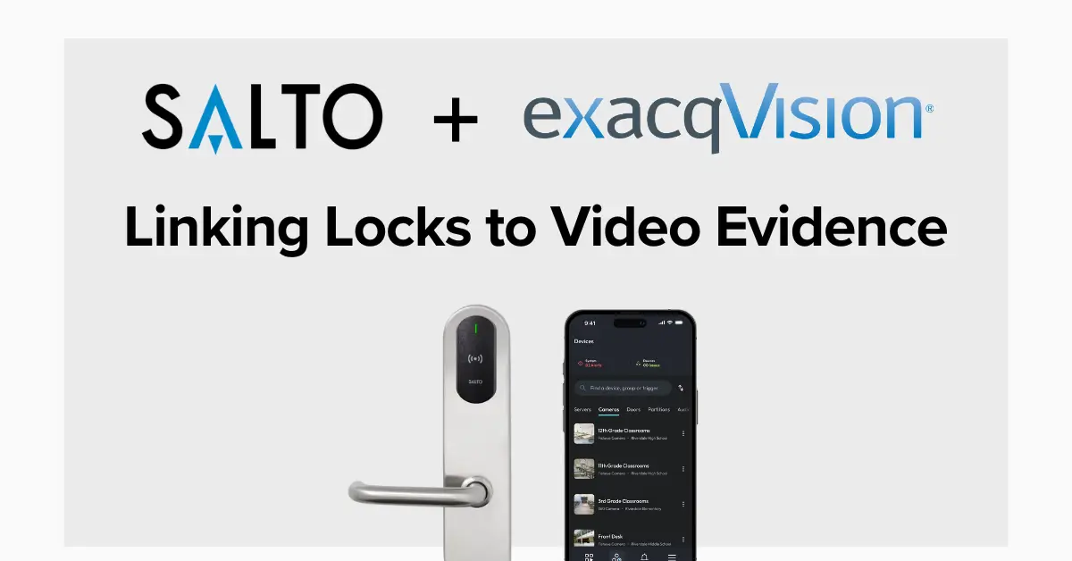 SALTO locks integrated with exacqVision video management for access control events