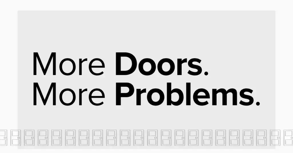 More Doors More Problems — highlighting the risks of centralized access control systems with high-density controllers.
